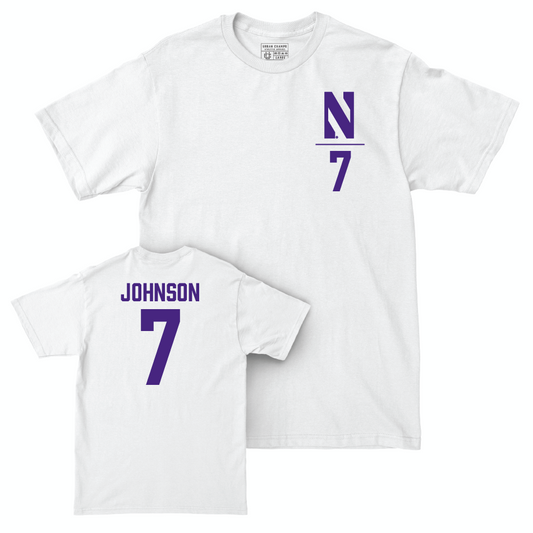 Northwestern Football White Logo Comfort Colors Tee  - Calvin Johnson