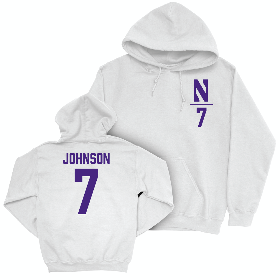 Northwestern Football White Logo Hoodie  - Calvin Johnson