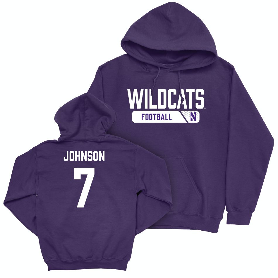 Northwestern Football Purple Staple Hoodie  - Calvin Johnson