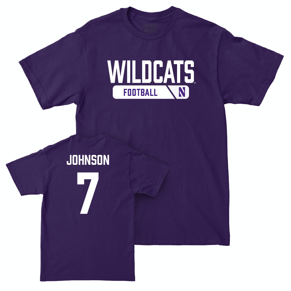 Northwestern Football Purple Staple Tee  - Calvin Johnson