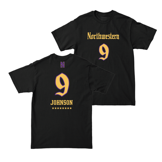 Northwestern Women's Lacrosse Black Shirsey Tee - Hannah Johnson | #9