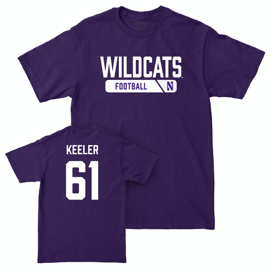 Northwestern Football Purple Staple Tee  - Matt Keeler