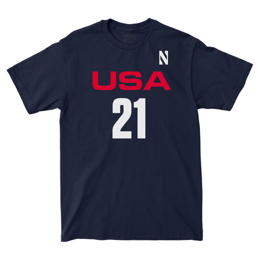 EXCLUSIVE RELEASE: 2024 USA U20 WLAX Team Navy Tee - Madison Smith