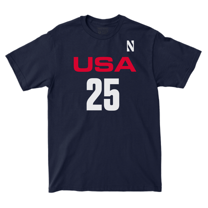 EXCLUSIVE RELEASE: 2024 USA U20 WLAX Team Navy Tee - Madison Taylor