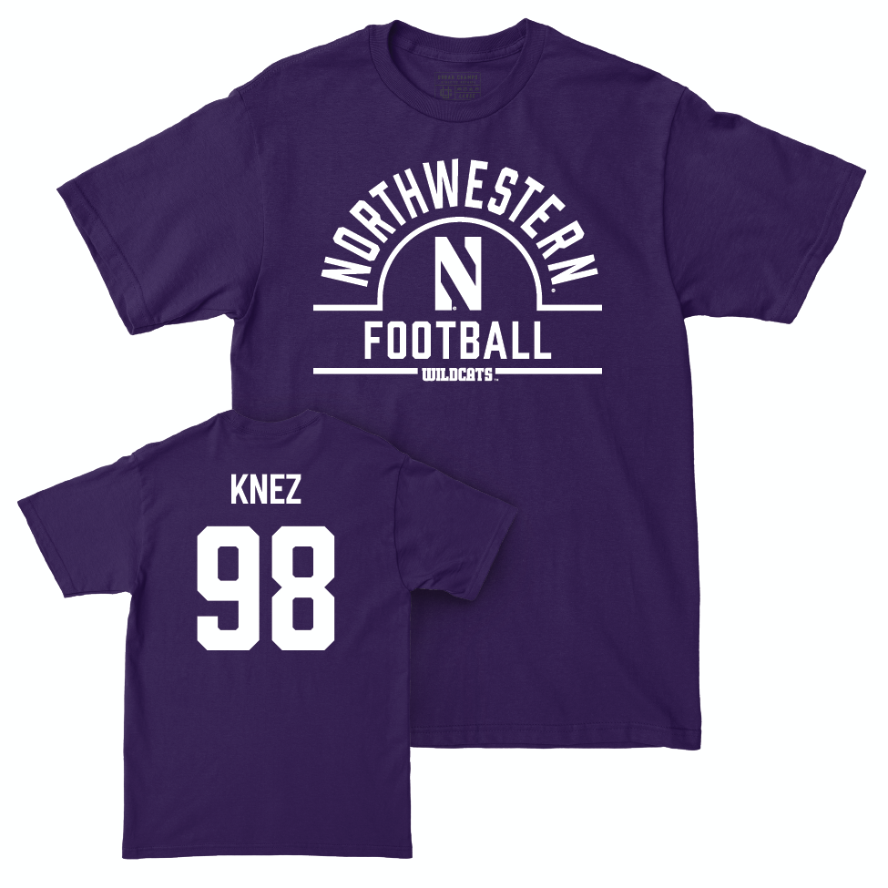 Northwestern Football Purple Arch Tee  - Hank Knez