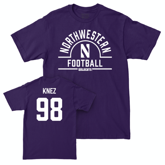 Northwestern Football Purple Arch Tee  - Hank Knez