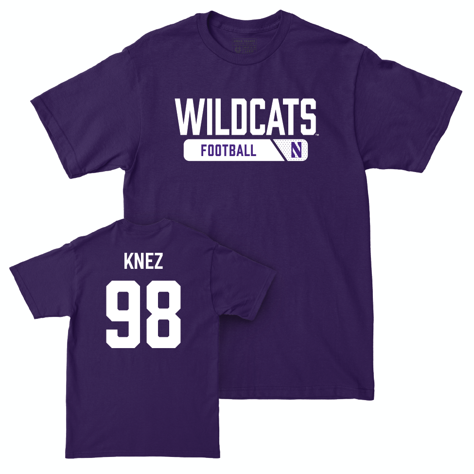 Northwestern Football Purple Staple Tee  - Hank Knez