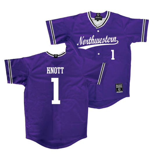 Northwestern Baseball Purple Jersey   - Preston Knott