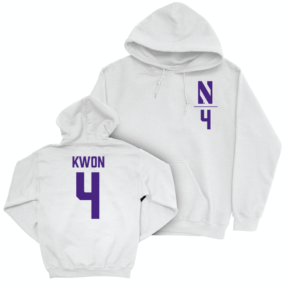 Northwestern Women's Fencing White Logo Hoodie  - Athina Kwon