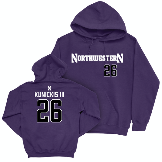 Northwestern Football Purple Sideline Hoodie - Albert Kunickis III | #26