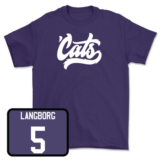 Purple Men's Basketball 'Cats Tee - Ryan Langborg