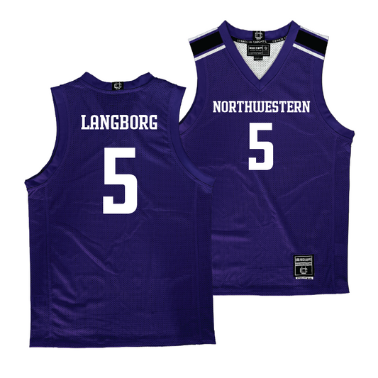Northwestern Men's Purple Basketball Jersey - Ryan Langborg | #5