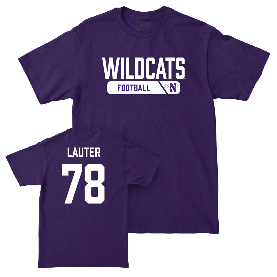 Northwestern Football Purple Staple Tee  - Landon Lauter