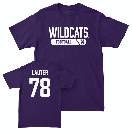 Northwestern Football Purple Staple Tee  - Landon Lauter