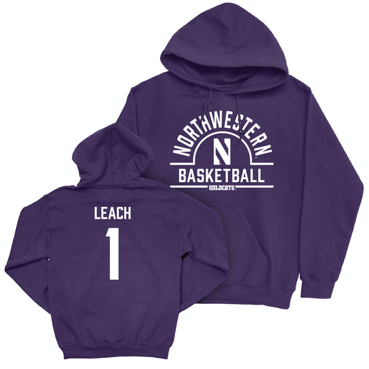 Northwestern Men's Basketball Purple Arch Hoodie  - Jalen Leach