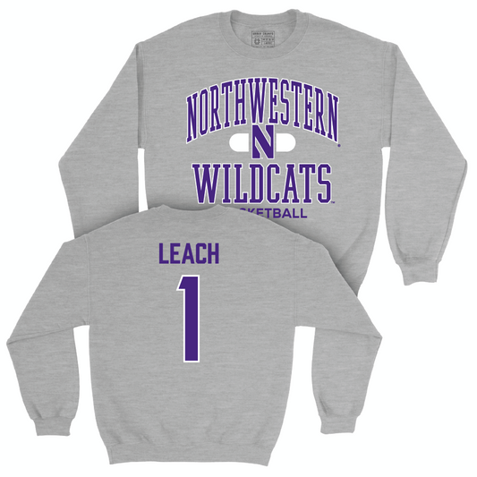 Northwestern Men's Basketball Sport Grey Classic Crew  - Jalen Leach