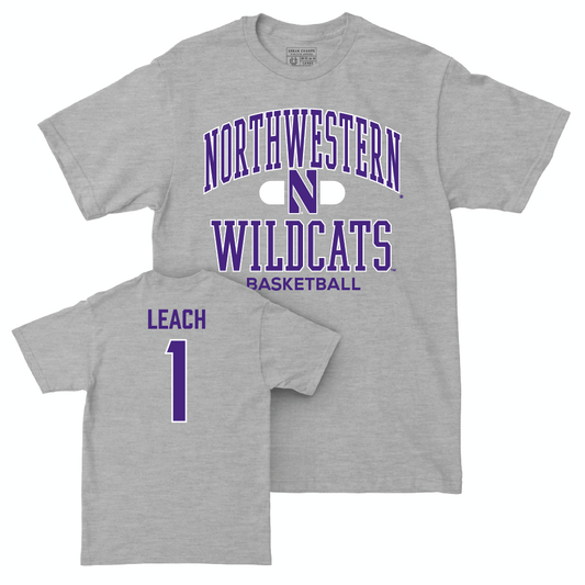 Northwestern Men's Basketball Sport Grey Classic Tee  - Jalen Leach