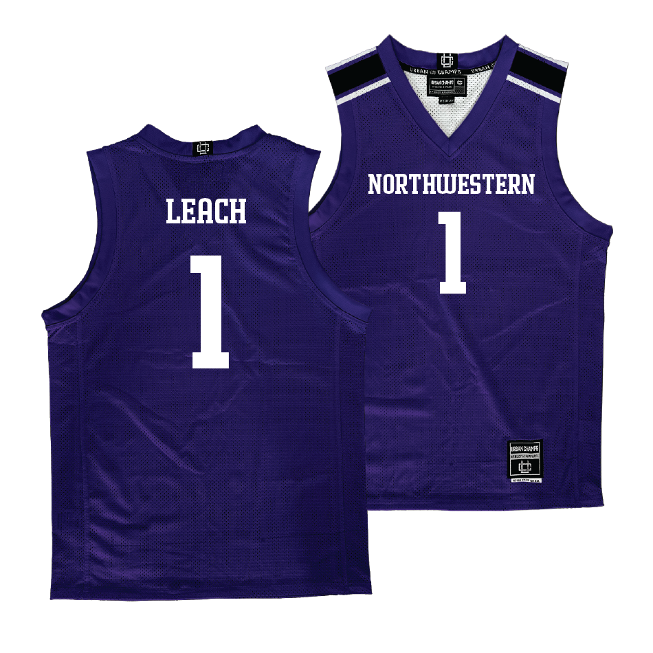 Northwestern Men's Purple Basketball Jersey  - Jalen Leach