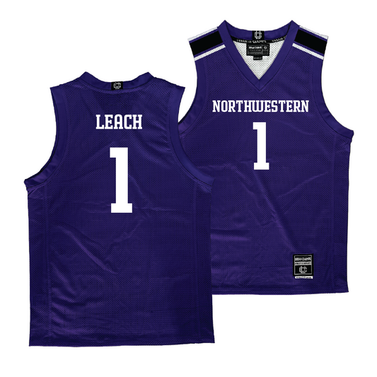 Northwestern Men's Purple Basketball Jersey  - Jalen Leach