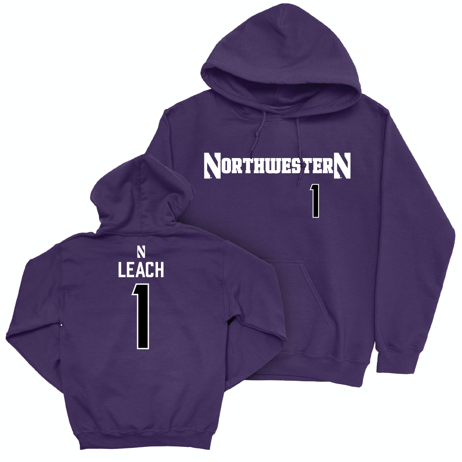 Northwestern Men's Basketball Purple Sideline Hoodie  - Jalen Leach