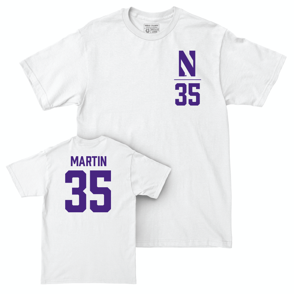 Northwestern Football White Logo Comfort Colors Tee  - Sean Martin