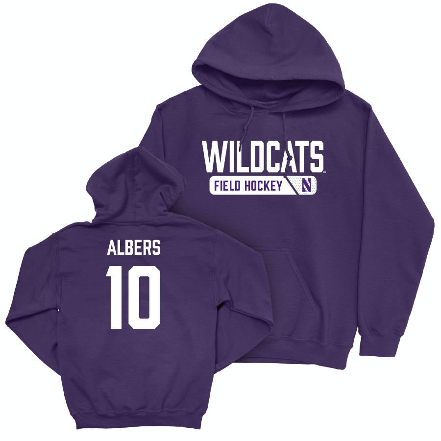 Northwestern Women's Field Hockey Purple Staple Hoodie - Amelia Albers | #10 Youth Small