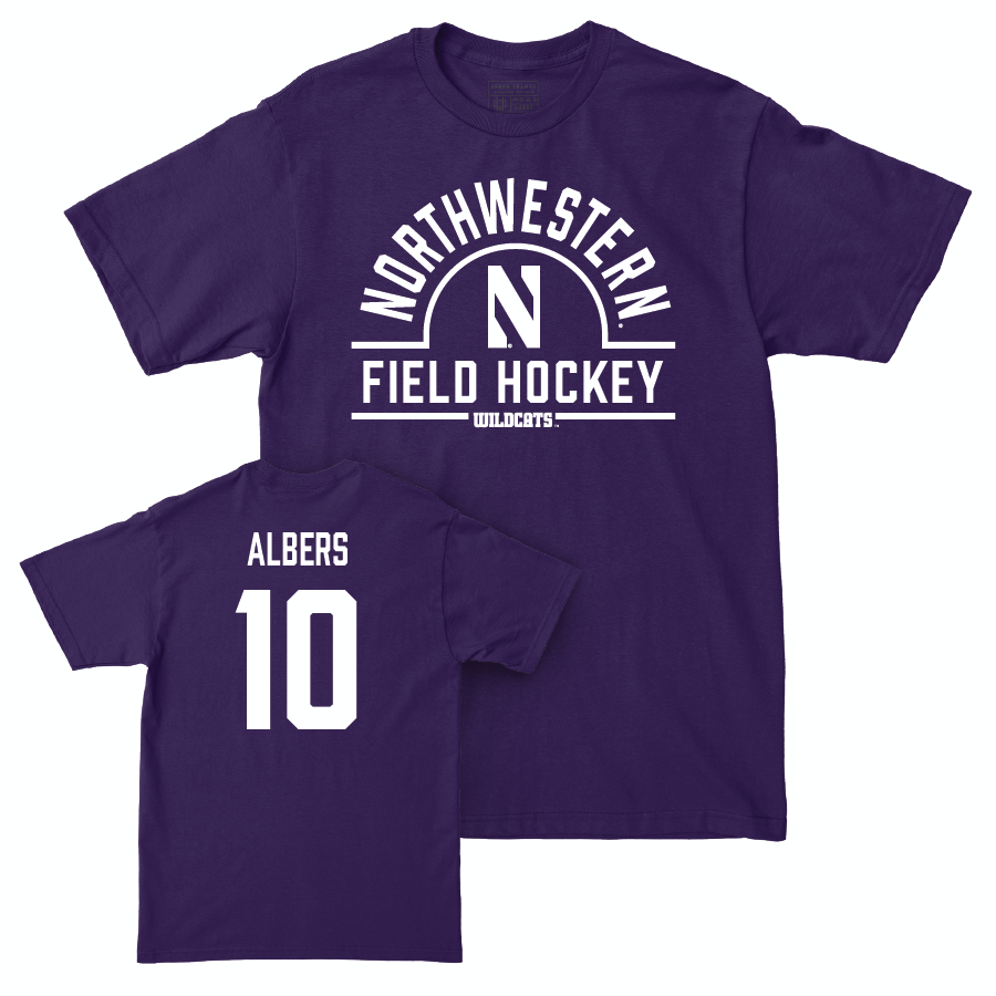 Northwestern Women's Field Hockey Purple Arch Tee - Amelia Albers | #10 Youth Small