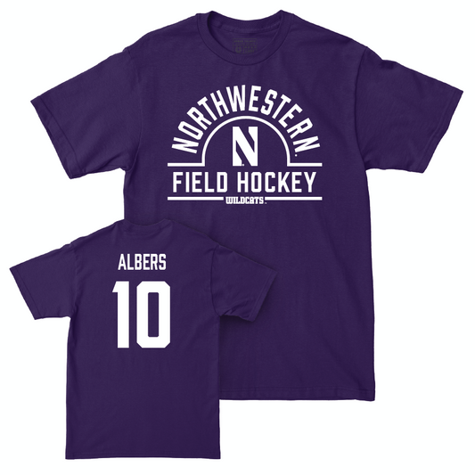 Northwestern Women's Field Hockey Purple Arch Tee - Amelia Albers | #10 Youth Small