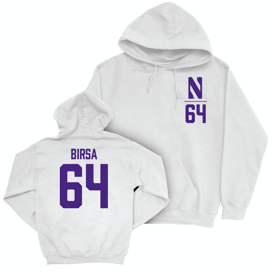 Northwestern Football White Logo Hoodie - Anthony Birsa | #64 Youth Small