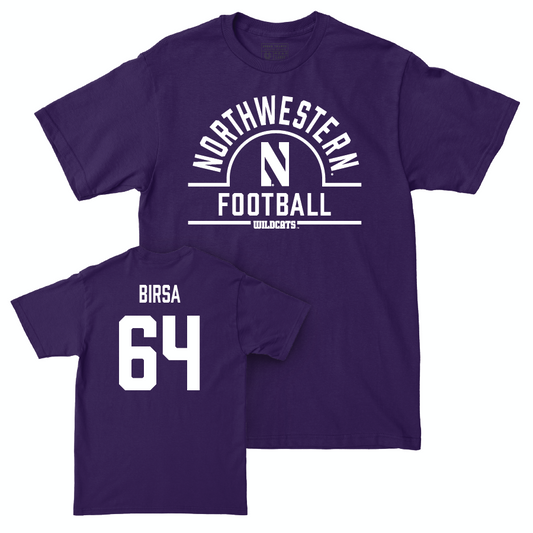 Northwestern Football Purple Arch Tee - Anthony Birsa | #64 Youth Small