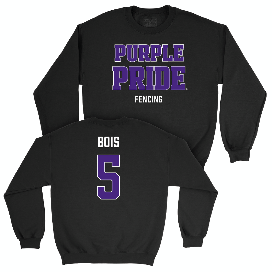 Northwestern Women's Fencing Black Purple Pride Crew - Adele Bois | #5 Youth Small