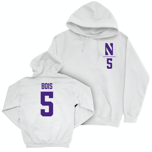 Northwestern Women's Fencing White Logo Hoodie - Adele Bois | #5 Youth Small