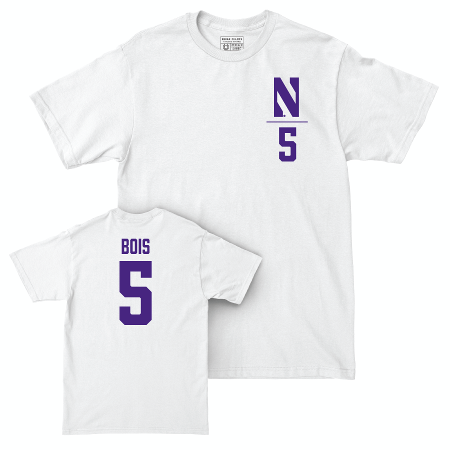 Northwestern Women's Fencing White Logo Comfort Colors Tee - Adele Bois | #5 Youth Small