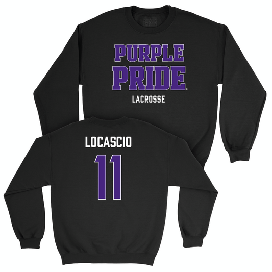 Northwestern Women's Lacrosse Black Purple Pride Crew - Abby LoCascio | #11 Youth Small