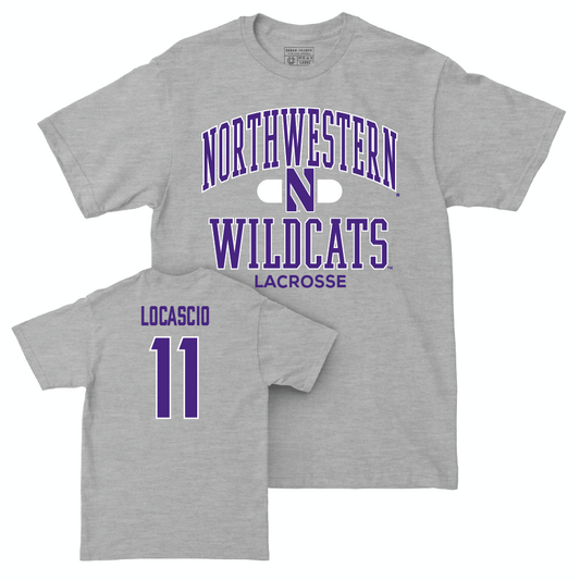Northwestern Women's Lacrosse Sport Grey Classic Tee - Abby LoCascio | #11 Youth Small