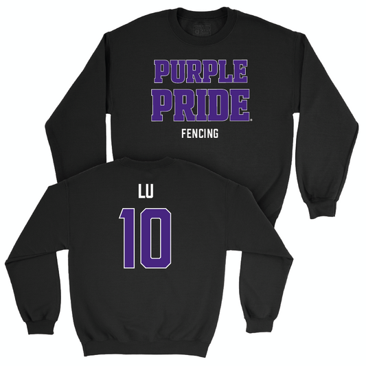 Northwestern Women's Fencing Black Purple Pride Crew - Amy Lu | #10 Youth Small