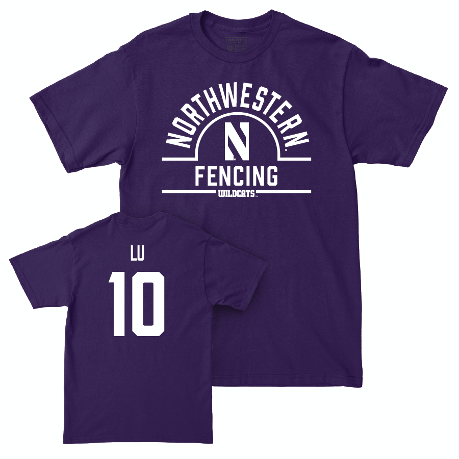 Northwestern Women's Fencing Purple Arch Tee - Amy Lu | #10 Youth Small