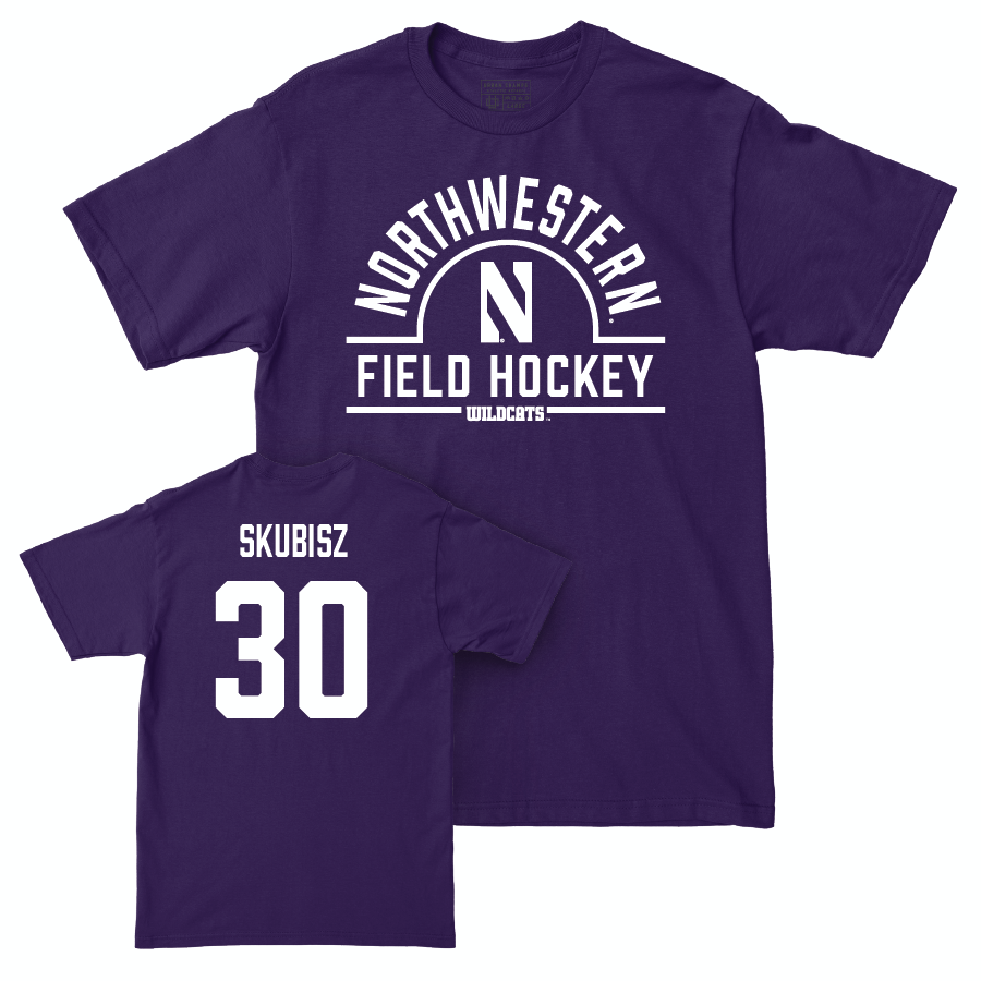 Northwestern Women's Field Hockey Purple Arch Tee - Annabel Skubisz | #30 Youth Small