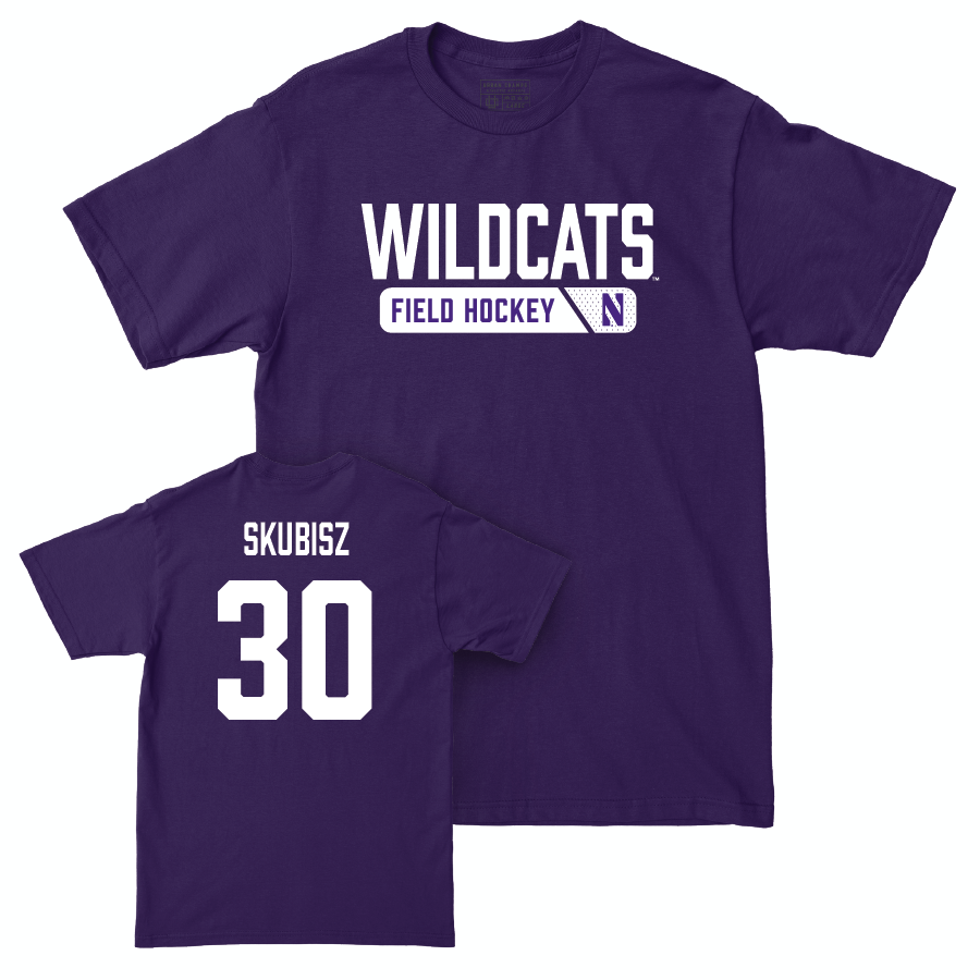 Northwestern Women's Field Hockey Purple Staple Tee - Annabel Skubisz | #30 Youth Small