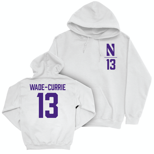 Northwestern Women's Fencing White Logo Hoodie - Ava Wade-Currie | #13 Youth Small