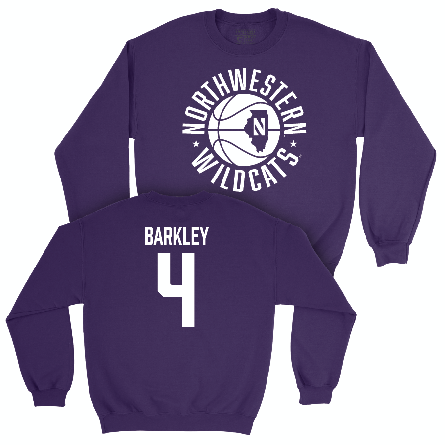 Northwestern Men's Basketball Purple Hardwood Crew - Blake Barkley | #4 Youth Small