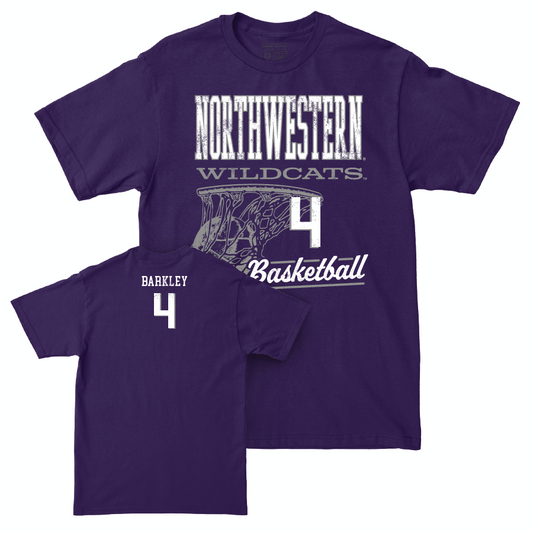 Northwestern Men's Basketball Purple Hoops Tee - Blake Barkley | #4 Youth Small