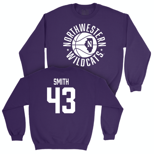 Northwestern Men's Basketball Purple Hardwood Crew - Blake Smith | #43 Youth Small