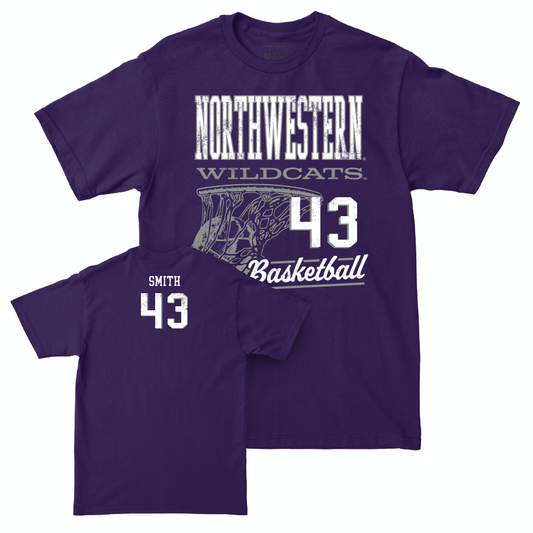 Northwestern Men's Basketball Purple Hoops Tee - Blake Smith | #43 Youth Small