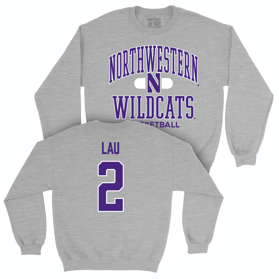 Northwestern Women's Basketball Sport Grey Classic Crew - Caroline Lau | #2 Youth Small