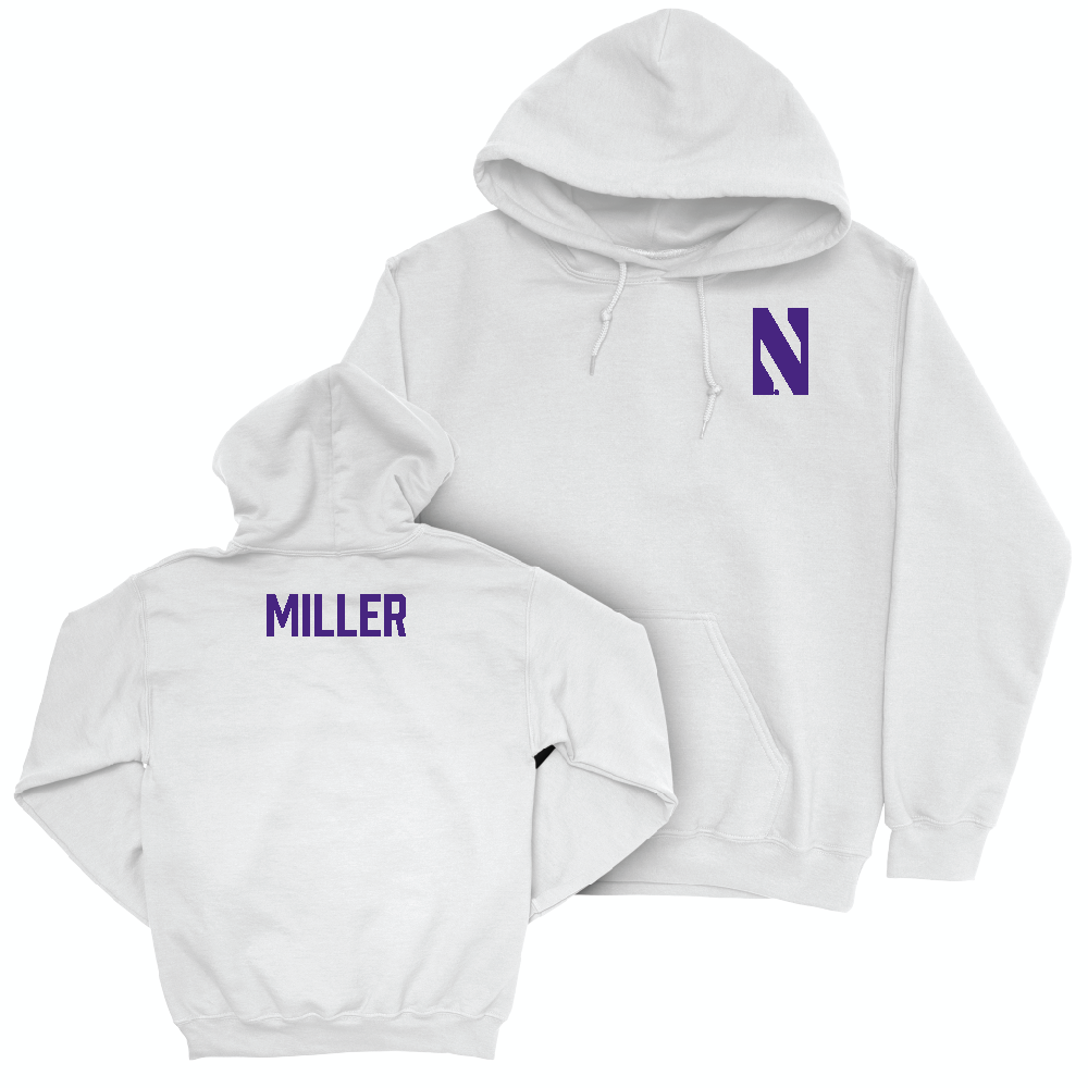 Northwestern Men's Tennis White Logo Hoodie - Chad Miller Youth Small