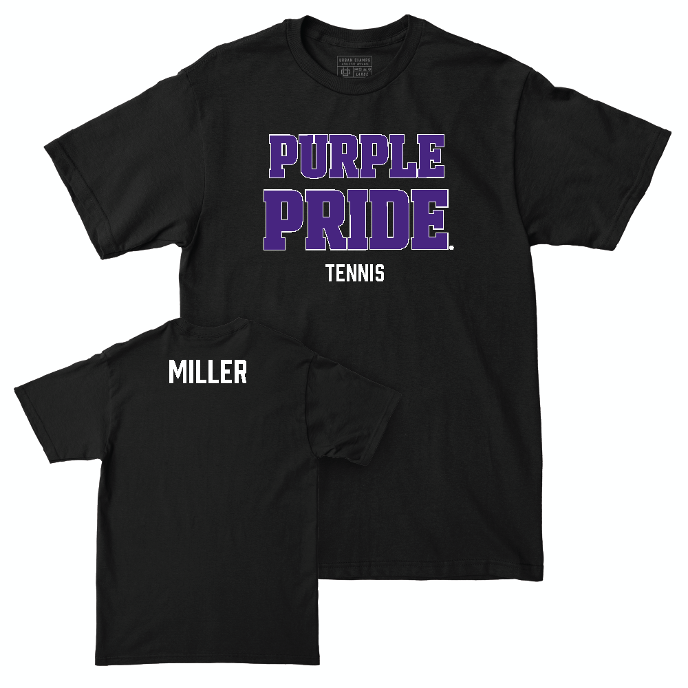 Northwestern Men's Tennis Black Purple Pride Tee - Chad Miller Youth Small