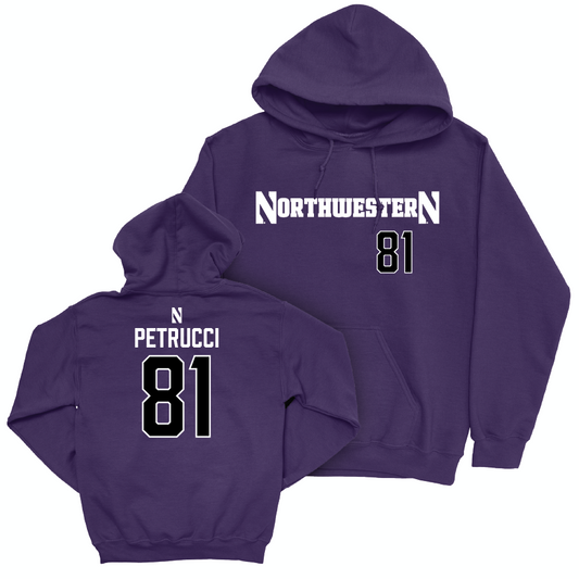 Northwestern Football Purple Sideline Hoodie - Christopher Petrucci | #81 Youth Small