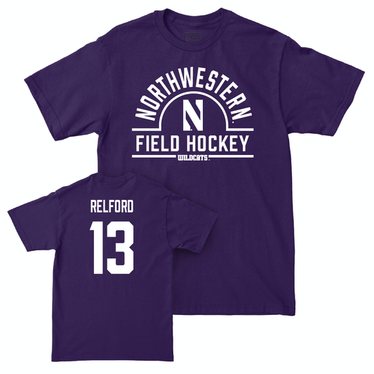 Northwestern Women's Field Hockey Purple Arch Tee - Chloe Relford | #13 Youth Small