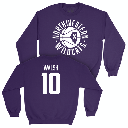 Northwestern Women's Basketball Purple Hardwood Crew - Caileigh Walsh | #10 Youth Small